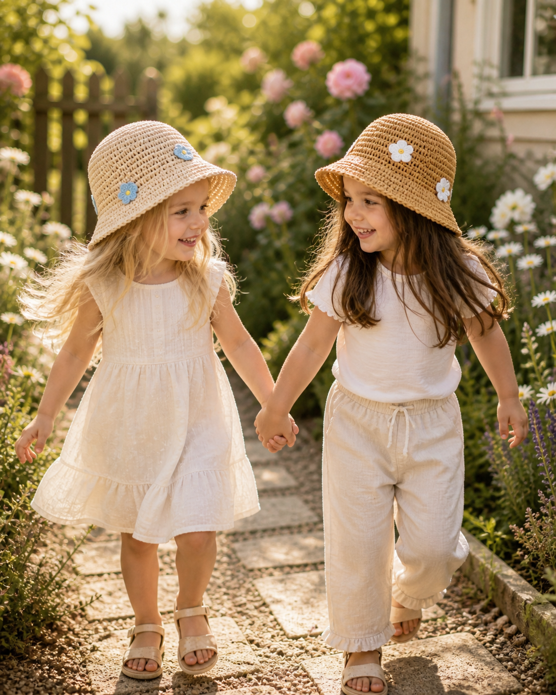 Mylo’Ta Kinder Häkelhut mit Blümchen – Leicht & Bequem | Sommerhut Mädchen
