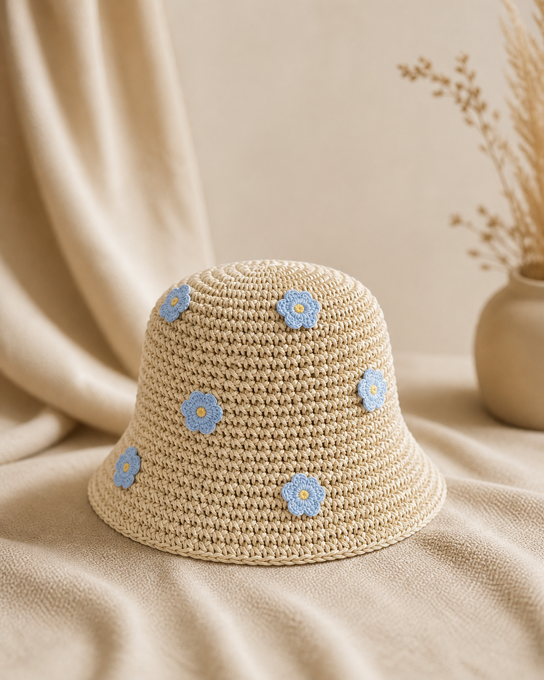 Mylo’Ta Kinder Häkelhut mit Blümchen – Leicht & Bequem | Sommerhut Mädchen