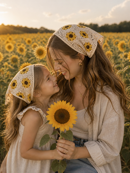 Mylo’Ta Häkel-Headscarf 🤍 Handmade Crochet Kopftuch für Damen, Teenager & Kinder ✨ One Size