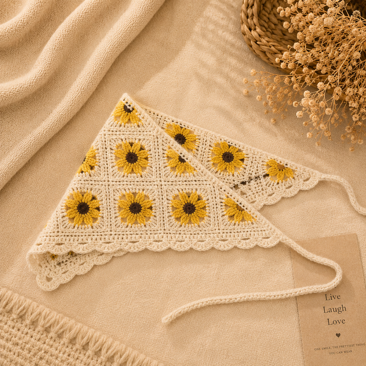 Mylo’Ta Häkel-Headscarf 🤍 Handmade Crochet Kopftuch für Damen, Teenager & Kinder ✨ One Size