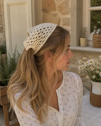 Mylo’Ta Häkel-Headscarf 🤍 Handmade Crochet Kopftuch für Damen, Teenager & Kinder ✨ One Size