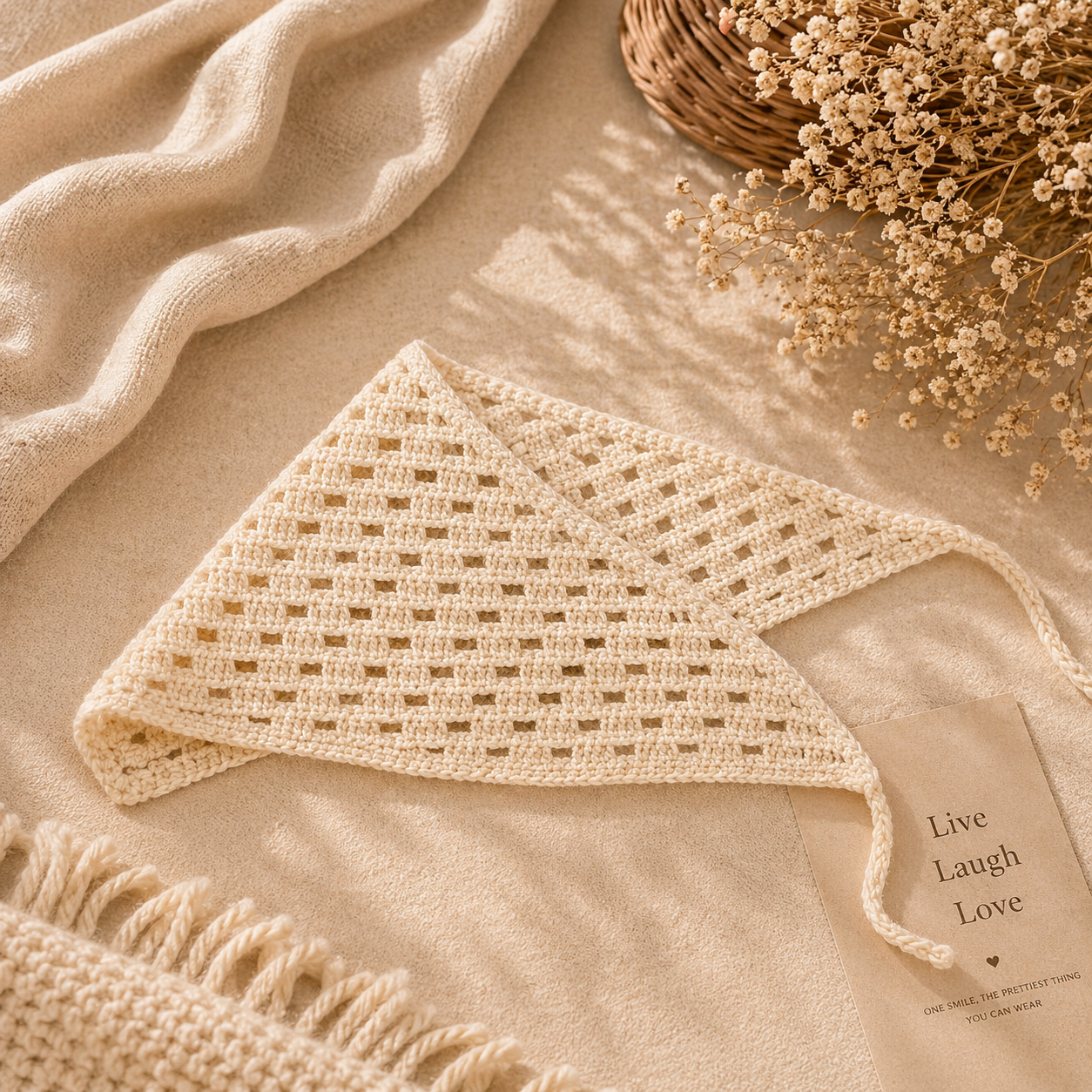 Mylo’Ta Häkel-Headscarf 🤍 Handmade Crochet Kopftuch für Damen, Teenager & Kinder ✨ One Size