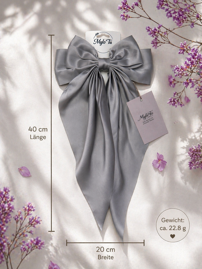 Luxus Satin Haarschleife – Große Haarspange mit starkem Clip | Mylo’Ta