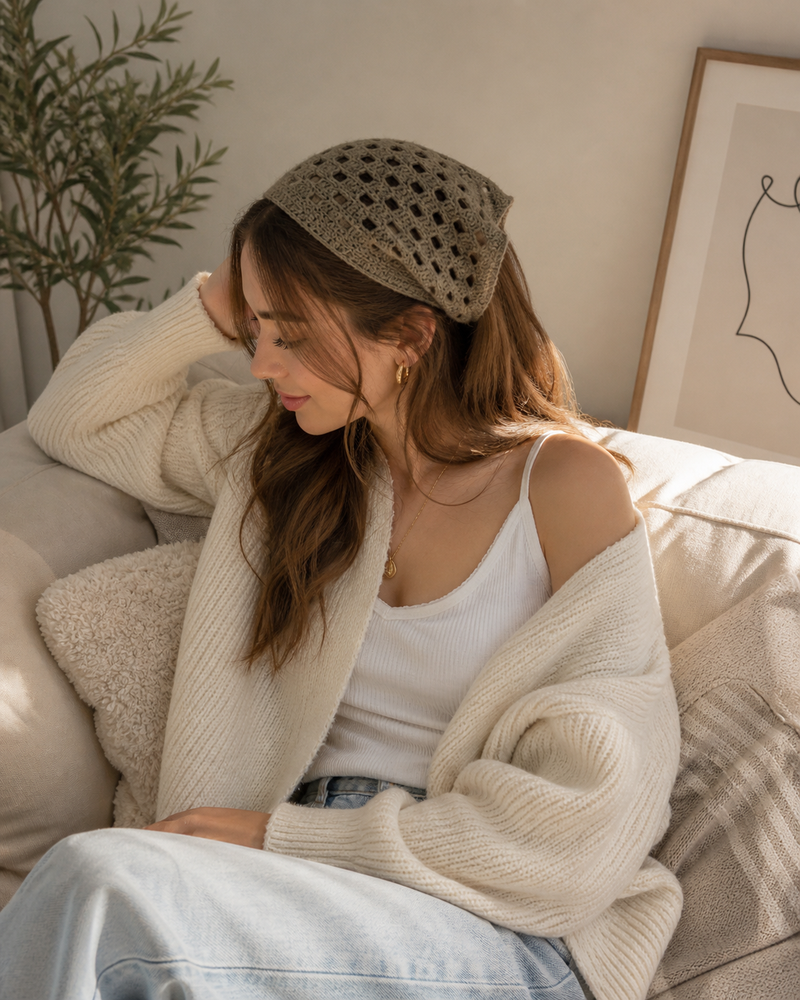 Mylo’Ta Häkel-Headscarf 🤍 Handmade Crochet Kopftuch für Damen, Teenager & Kinder ✨ One Size