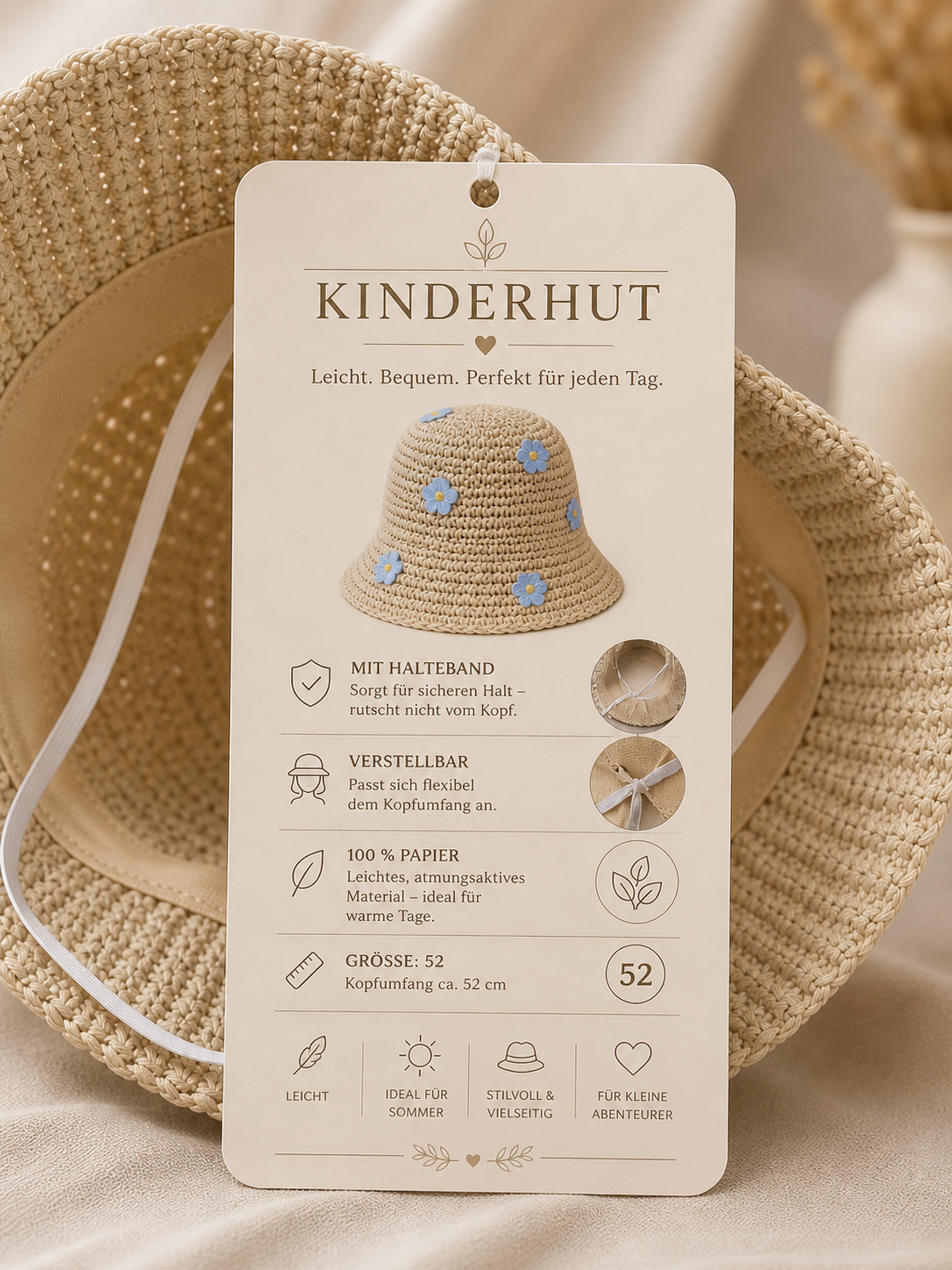 Mylo’Ta Mama & Mini Häkelhut Set – Beige Luxury Edition | Exklusives Mutter-Tochter Matching Set