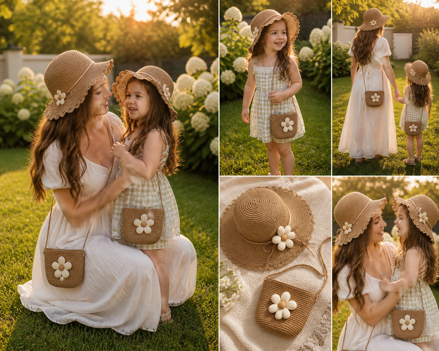 Mama & Mini Set – Strohhut & Tasche | Perfekt für Sommer & besondere Momente