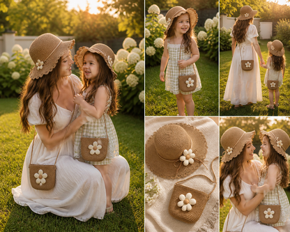 Mama & Mini Set – Strohhut & Tasche | Perfekt für Sommer & besondere Momente