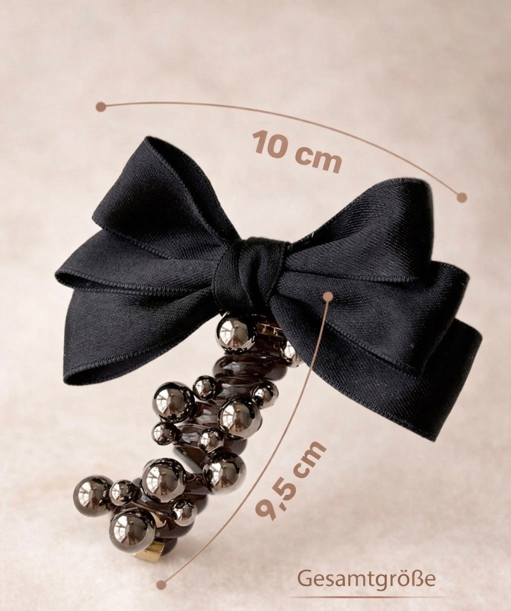 Elegante Perlen Haar Schleife – Satin Haarschleife für Damen & Mädchen