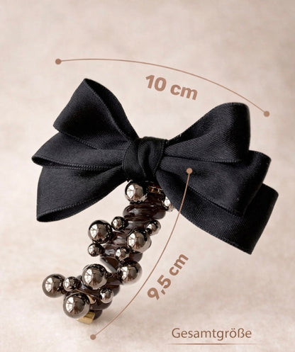 Elegante Perlen Haar Schleife – Satin Haarschleife für Damen & Mädchen