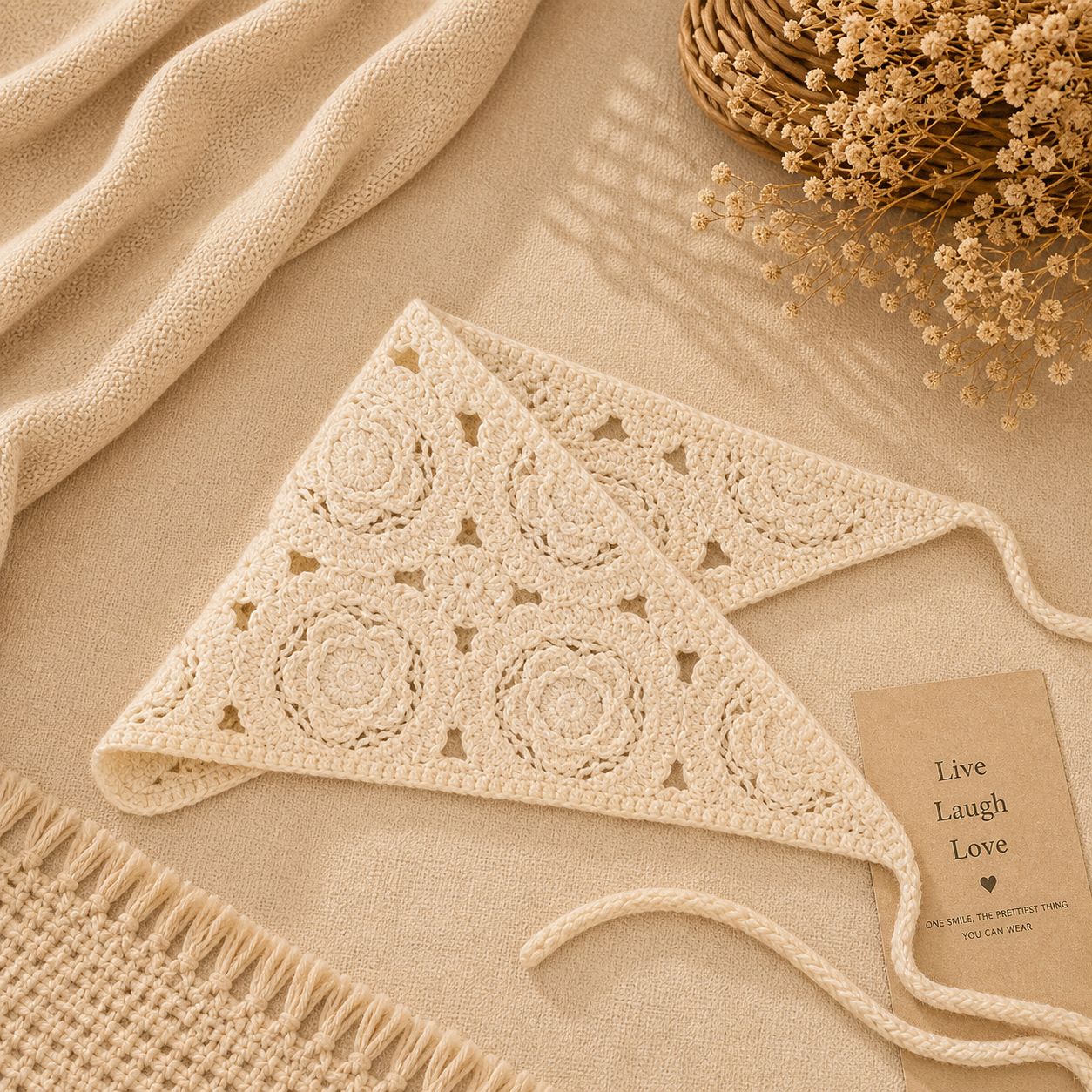 Mylo’Ta Häkel-Headscarf 🤍 Handmade Crochet Kopftuch für Damen, Teenager & Kinder ✨ One Size