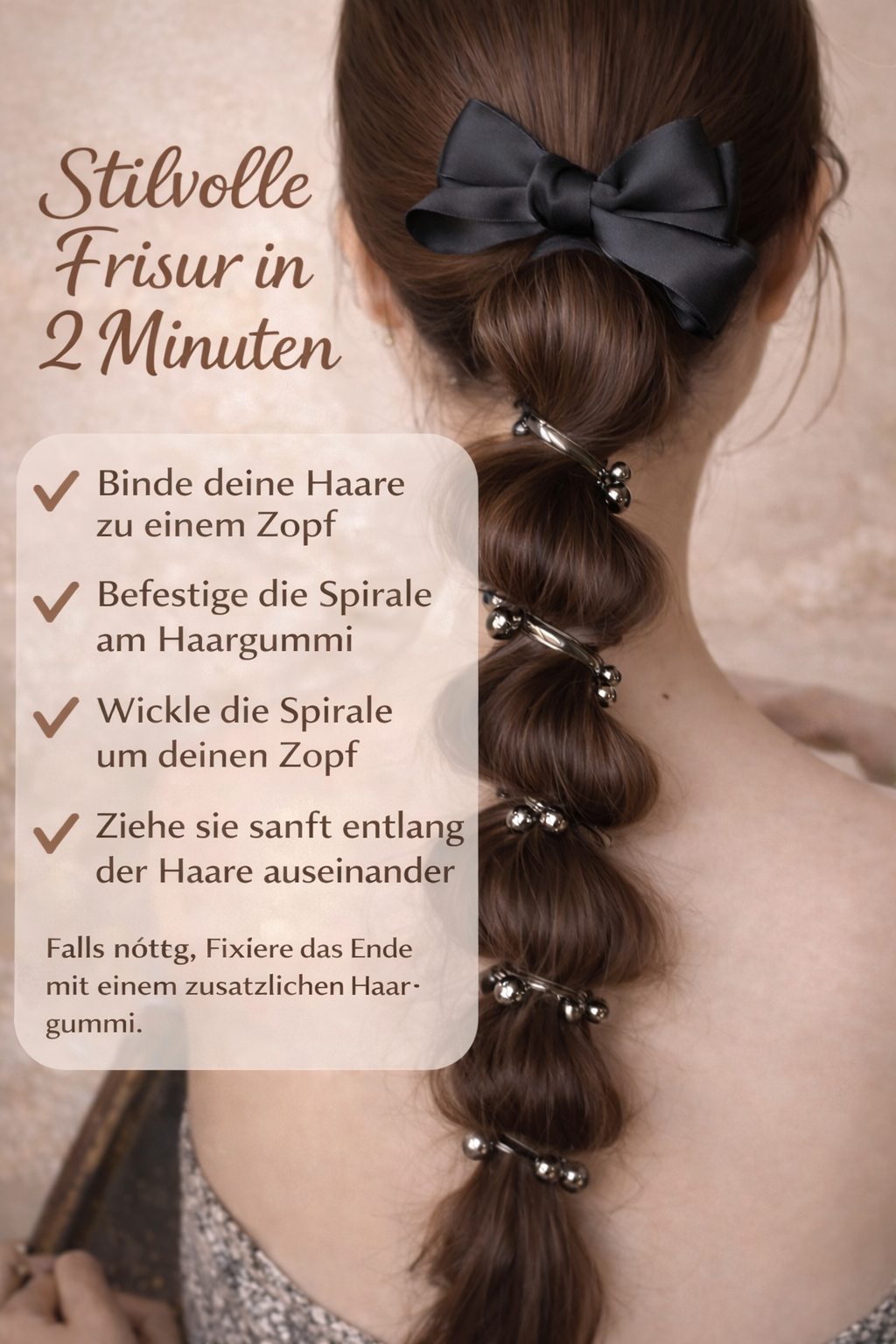Elegante Perlen Haar Schleife – Satin Haarschleife für Damen & Mädchen
