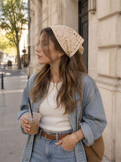 Mylo’Ta Häkel-Headscarf 🤍 Handmade Crochet Kopftuch für Damen, Teenager & Kinder ✨ One Size