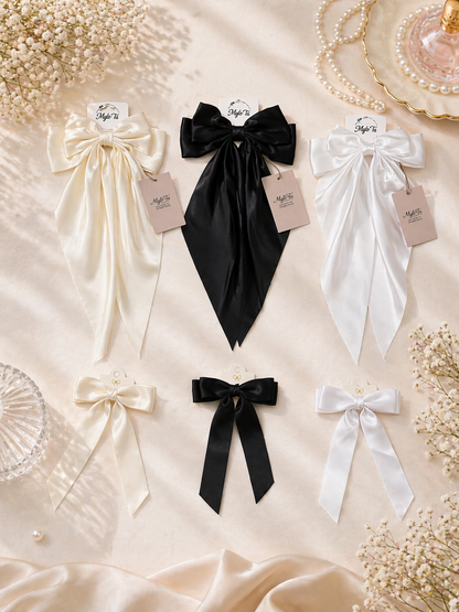 Mama & Tochter Schleifen Set – Satin Haarspangen | Elegant & Zeitlos | Mylo’Ta