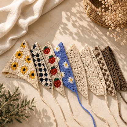 Mylo’Ta Häkel-Headscarf 🤍 Handmade Crochet Kopftuch für Damen, Teenager & Kinder ✨ One Size