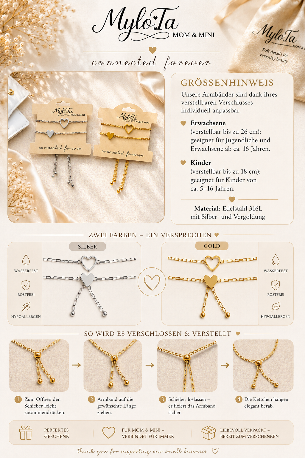 Connected Forever – Mom & Mini Armband Set ♡