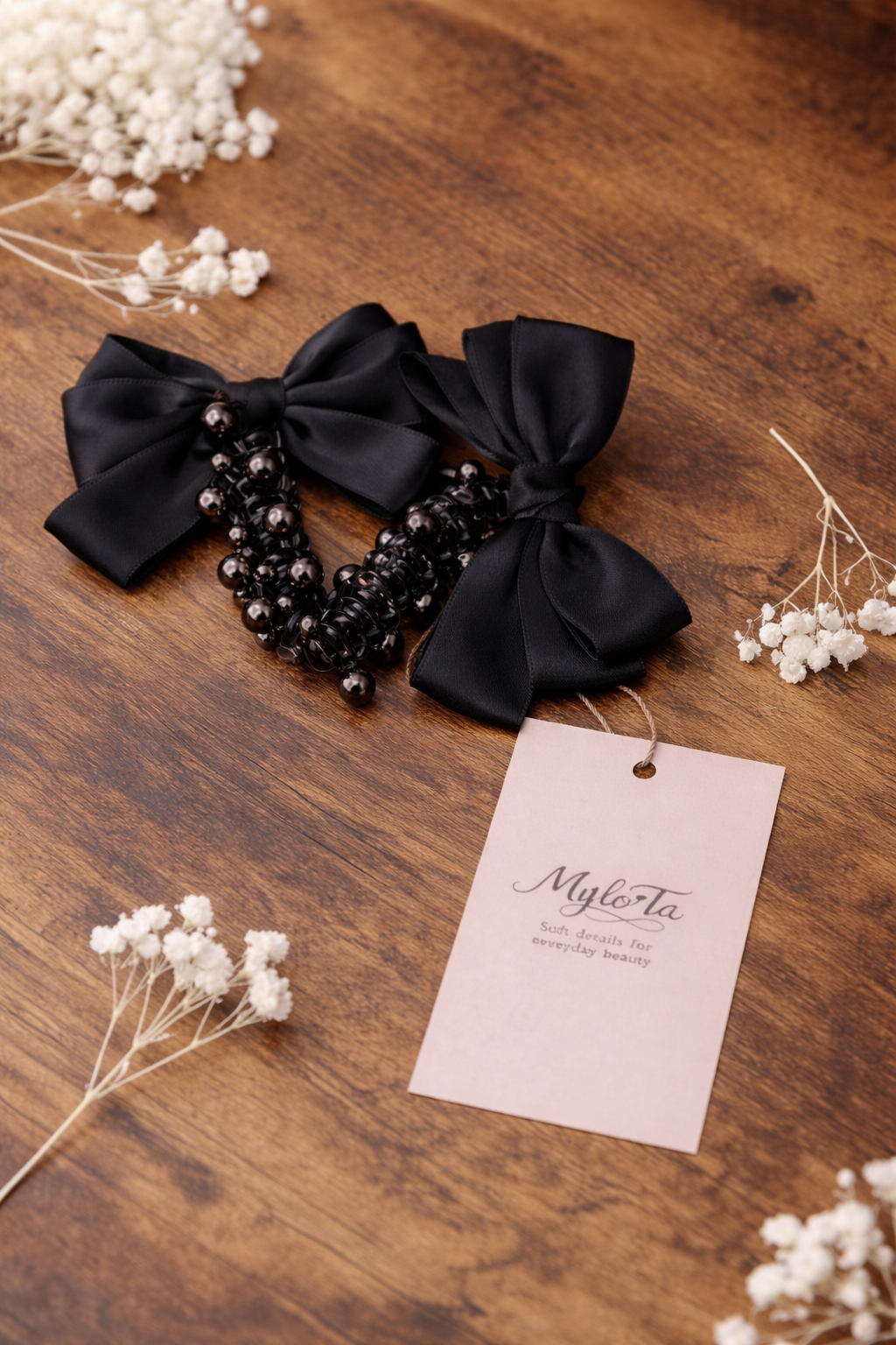 Elegante Perlen Haar Schleife – Satin Haarschleife für Damen & Mädchen
